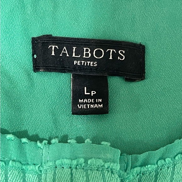 TALBOTS MINT GREEN CHIFFON TEXTURED BLOUSE SZ LP - Picture 8 of 10
